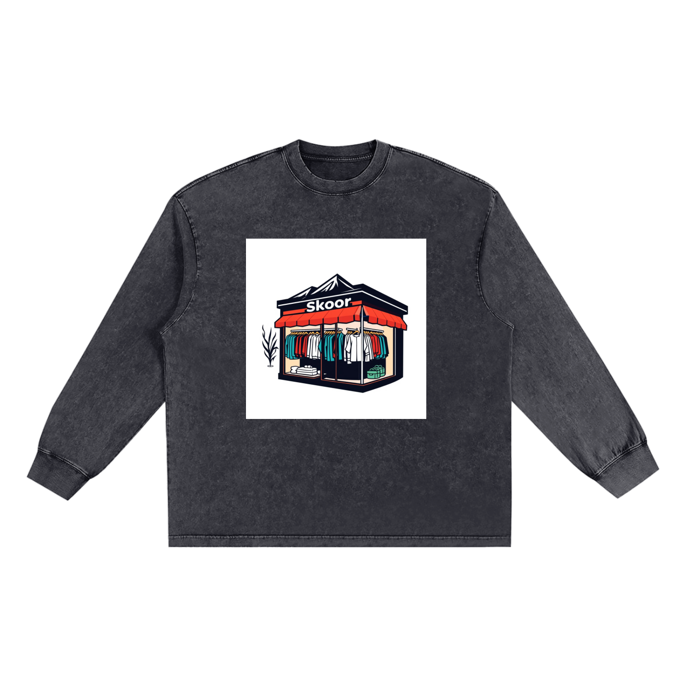 Snow Washed Oversize Long Sleeve T-shirt