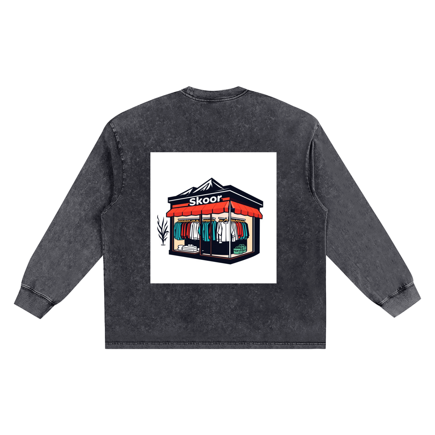 Snow Washed Oversize Long Sleeve T-shirt